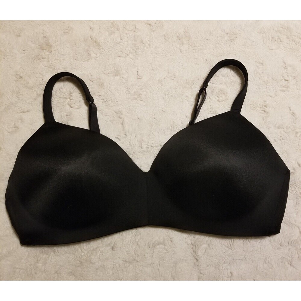Cacique 44D Lightly Lined Full Coverage No Wire Black Tshirt Bra